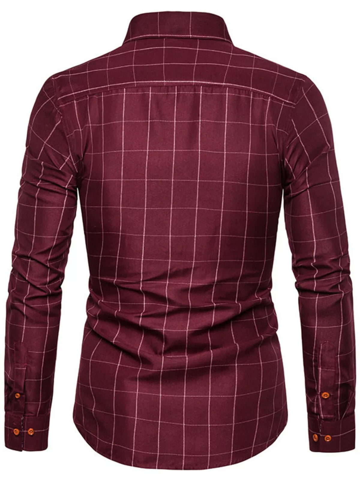 Men's plus size plaid button-down shirt by Plush Fashion Hub, featuring a classic design and long sleeves.