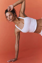 Scoop neck active wear tank top by Trendsi, lightweight and breathable athletic top for workouts and casual wear.