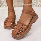 Shopimist round toe platform sandals with chunky soles and stylish straps, perfect for casual and summer outfits.