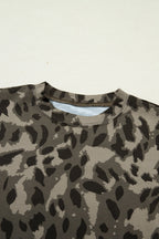 Threaded Pear Annabelle Print Mock Slim Tee, a stylish women's top with a graphic design, shown on a white background.