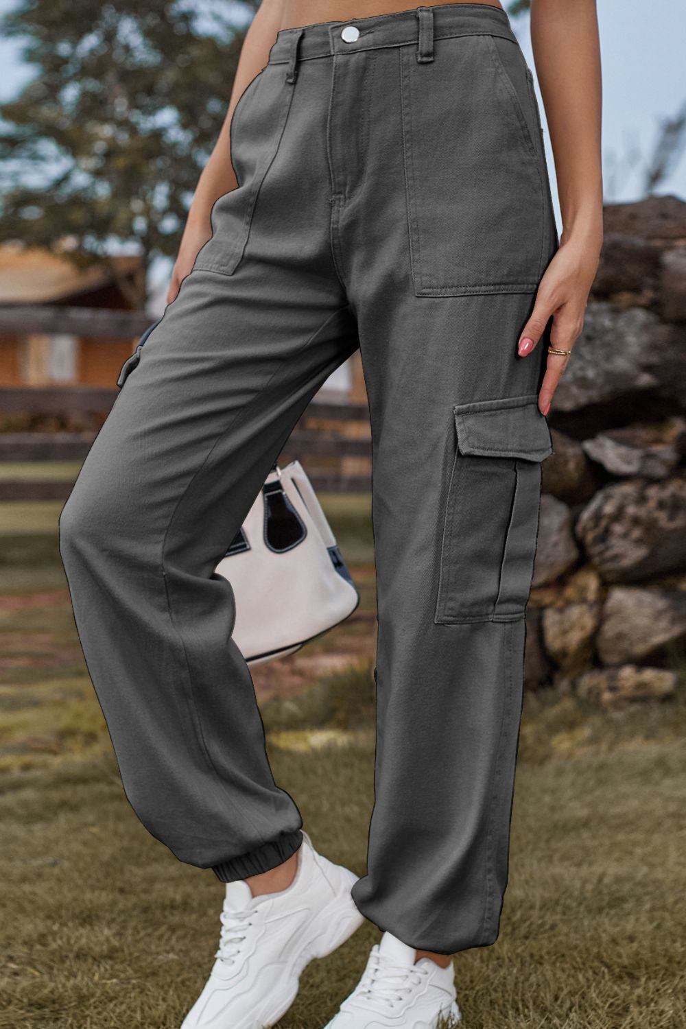 Plush Fashion Shop denim long jeans with front pocket, slim fit style, made of durable blue denim fabric.