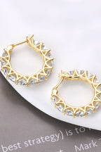 Sterling silver moissanite earrings with 7.2 carats, featuring sparkling round-cut stones in a stylish design.