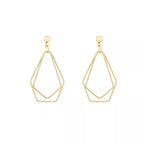 18K gold-plated alloy geometric wire drop earrings with modern design and sleek, minimalist style.