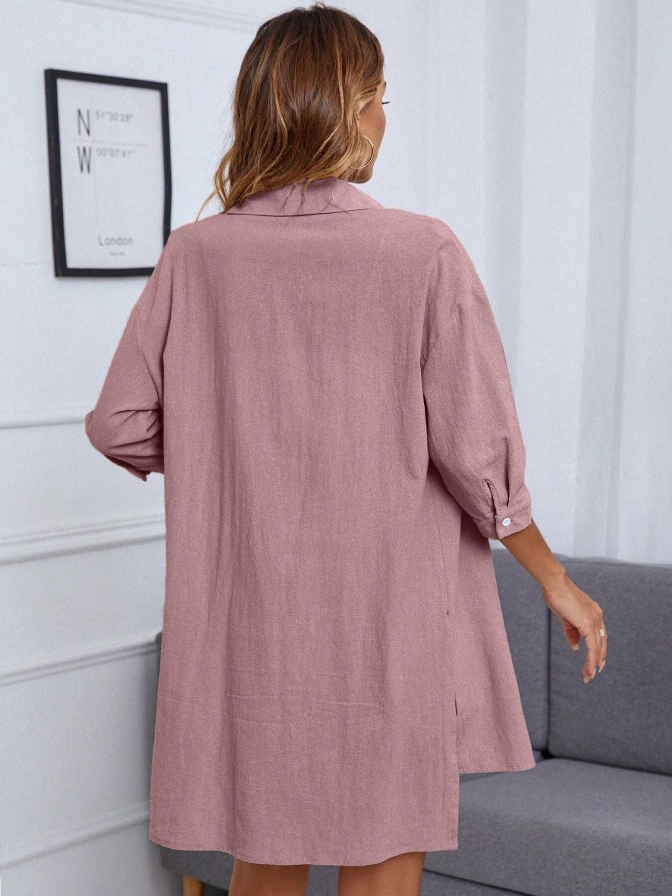 Women's casual button-up shirt and shorts two-piece set by Trendsi, featuring a stylish, relaxed fit with breathable fabric.