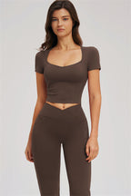Fitglutes Activewear flared leggings and sporty top set, perfect for workout or gym activities, shown in the image.