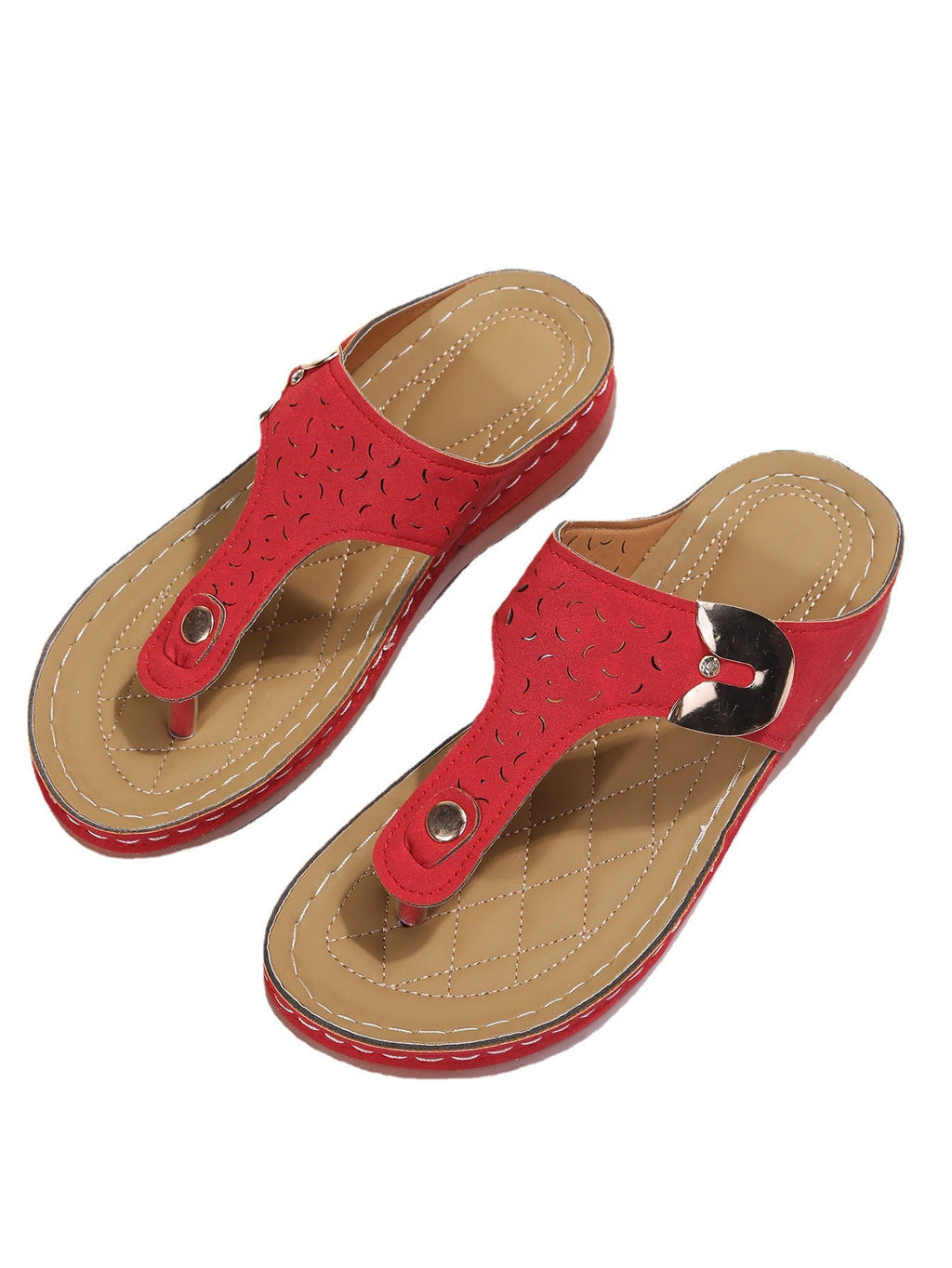 European and American fashion wedge heels and retro flip flops, beach slippers with stylish design from LadyShow.Store.