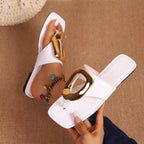 Shopimist toe post buckle sandals with adjustable straps and cushioned soles, perfect for casual summer wear.