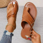 Shopimist toe ring buckle sandals featuring sleek straps and stylish design, perfect for casual summer wear.