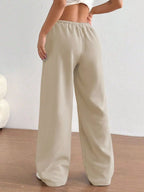 Casual high waist wide leg sweatpants by Simply Love with drawstring waistband and comfortable soft fabric.