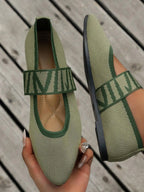 Point toe flats with mesh and gingham strap, Shopimist loafers featuring a stylish and comfortable slip-on design.