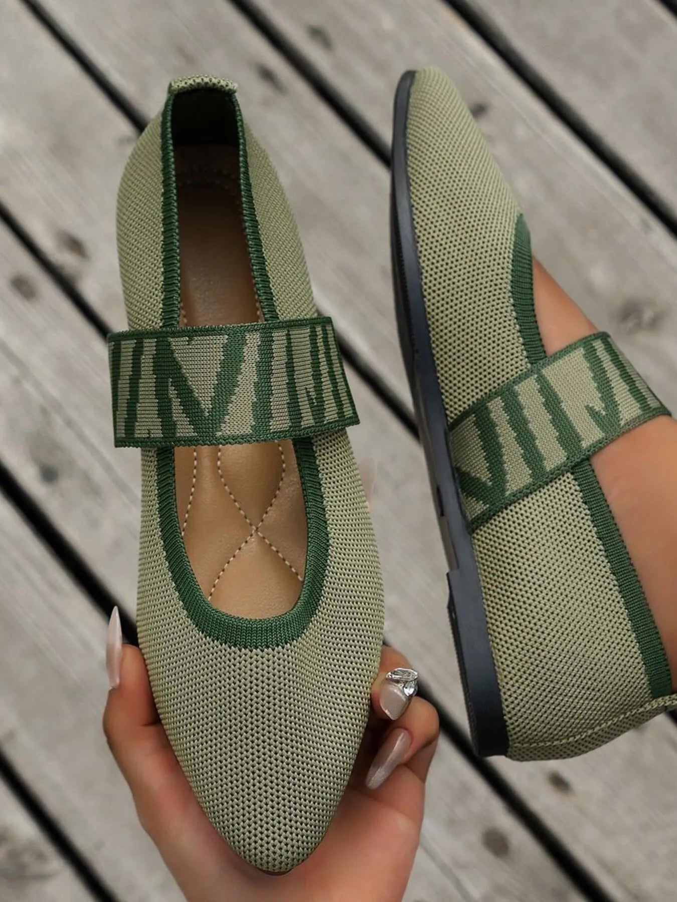 Point toe flats with mesh and gingham strap, Shopimist loafers featuring a stylish and comfortable slip-on design.