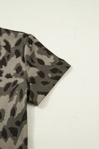 Threaded Pear Annabelle Print Mock Slim Tee, stylish women's tops with a printed design and slim fit silhouette.