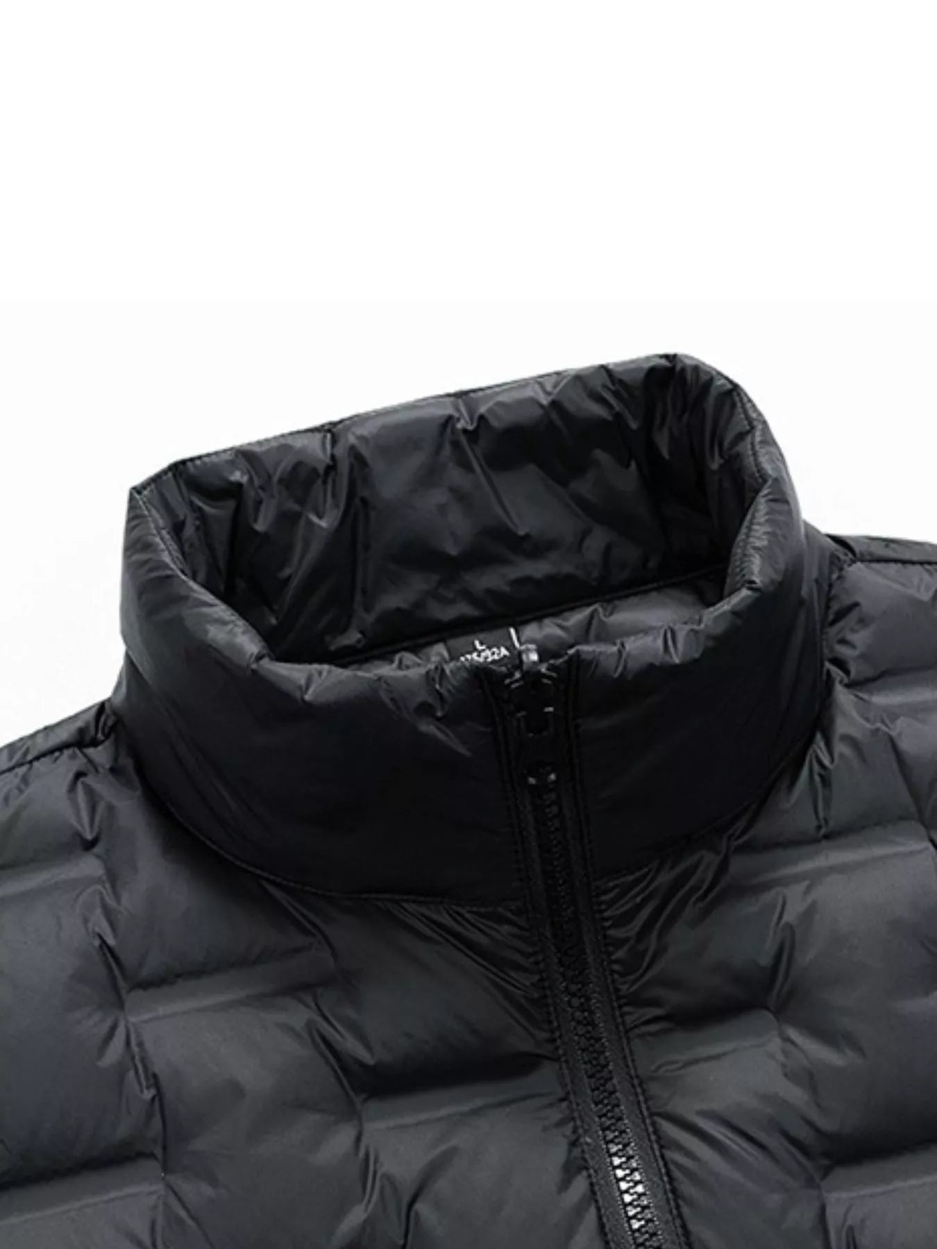 Men's full size padded quilted winter puffer jacket by Shopimist, showing the insulated, quilted design and front zipper closure.