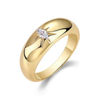 925 sterling silver moissanite ring with a sparkling central stone, elegant jewelry piece by Shopimist