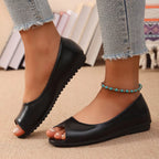 Shopimist peep toe flats sandals with open toe design and stylish straps, perfect for casual and dressy occasions.