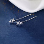 925 Sterling Silver Star Earrings featuring small star-shaped charms with a shiny finish, perfect for everyday wear.