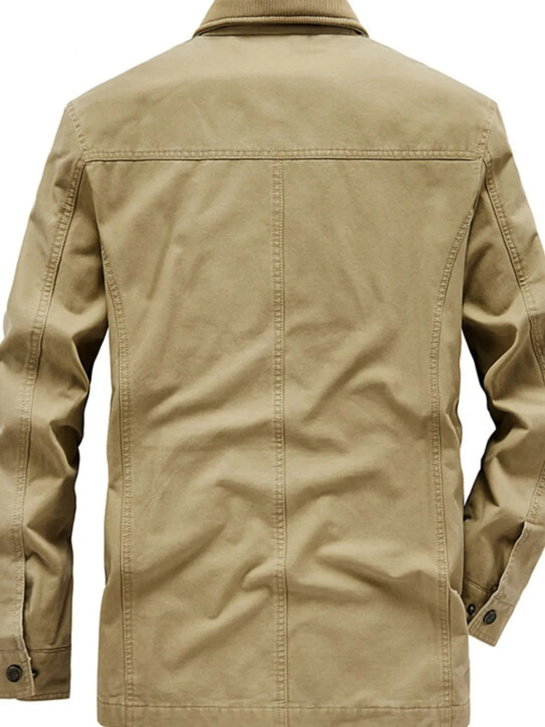 Men's plus size zip-up jacket with pockets, stylish outerwear from Trendsi, featuring a front zipper and comfortable fit.