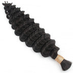 Deep Wave Bulk 100% Human Braiding Hair - Plush Fashion Hub