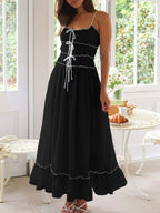 Women's Divine Frill Ruffled Hem Midi Cami Dress by Trendsi featuring a flowy silhouette and elegant ruffle details.