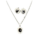 European and American fashion sunflower zircon ear stud necklace suit featuring a sunflower design with sparkling zircon stones, stylish jewelry set