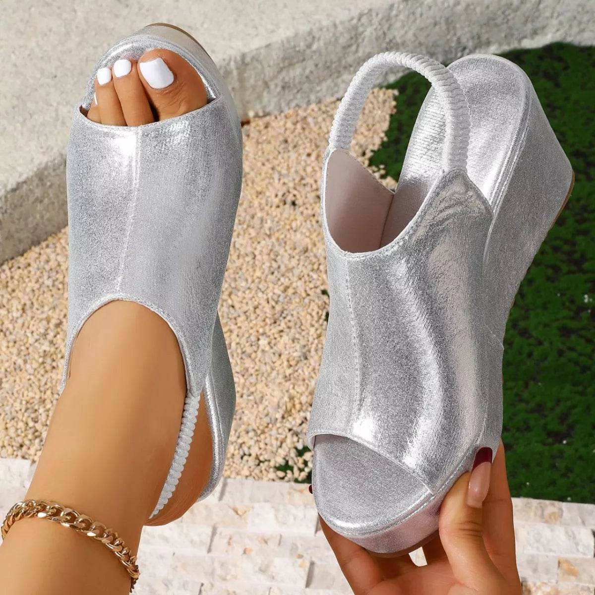 Shopimist peep toe wedge sandals featuring a stylish open toe design and sturdy platform for comfortable summer wear.