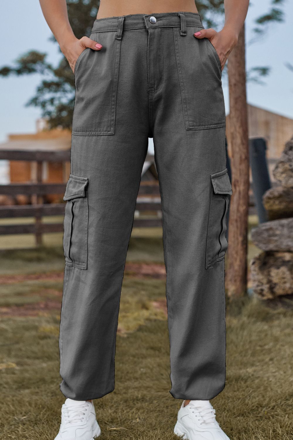 Plush Fashion Shop denim long jeans with front pocket, slim fit style, made from durable blue denim fabric.
