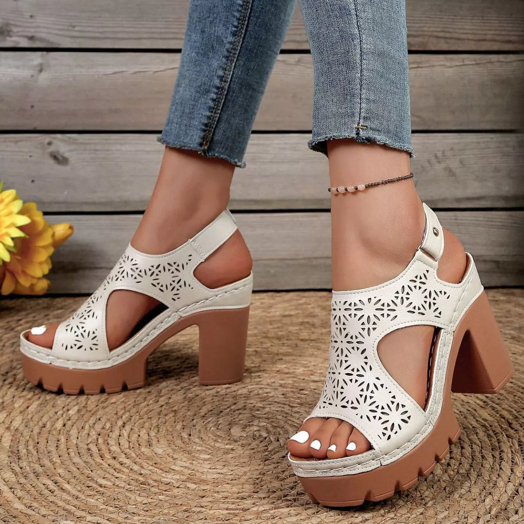 Shopimist open toe block heel sandals featuring stylish design and comfortable chunky heel for everyday wear.