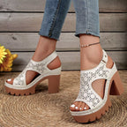 Shopimist open toe block heel sandals featuring stylish design and comfortable chunky heel for everyday wear.