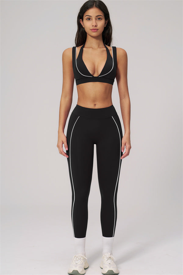 Fitglutes Activewear Clarity Contour Line sports bra and leggings 2-piece set, featuring sleek design and contour detailing for workout comfort.