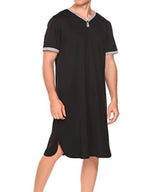 Men's plus size contrast trim short sleeve loungewear set, soft fabric, comfortable fit, casual style from Trendsi.