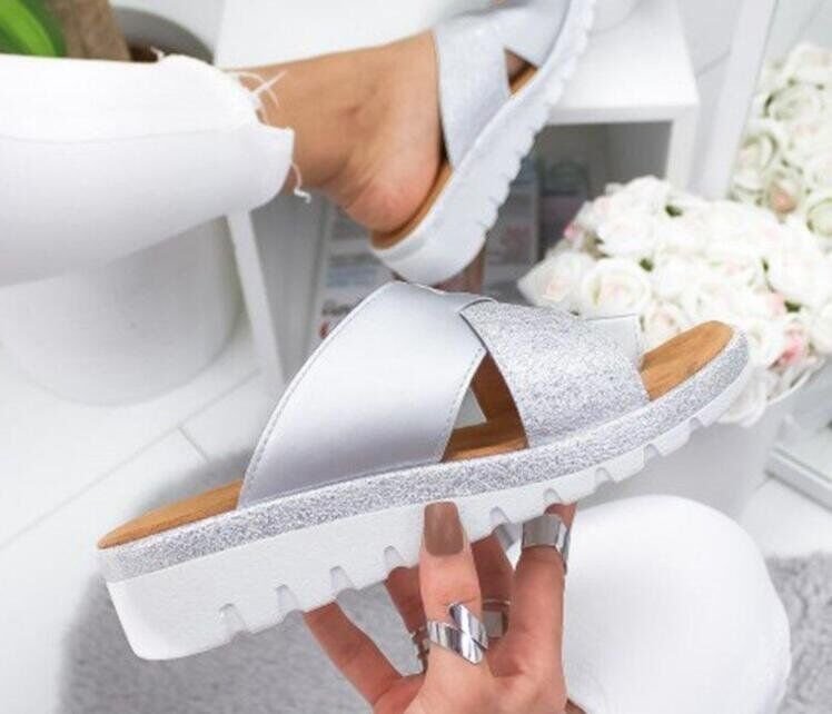 Women's solid color set toe beach slippers and summer outdoor sandals by Plush Fashion Hub, featuring comfortable slip-on design.