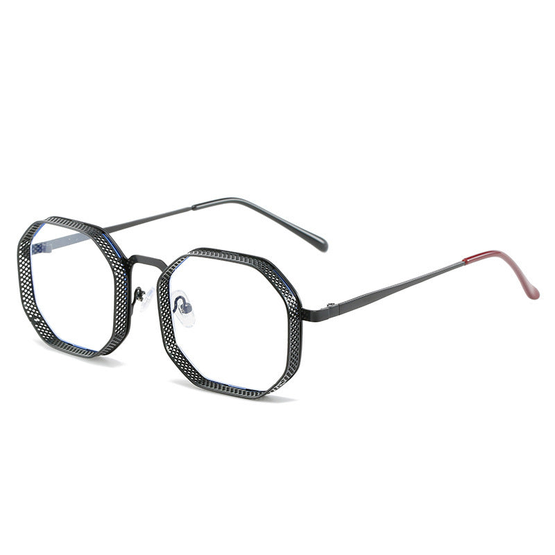 Lightweight metal frame sunglasses with sleek, stylish design by Plush Fashion Hub, featuring dark tinted lenses and modern shape.