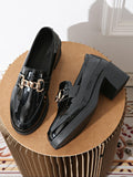 Women's round toe low heel pumps with bowtie detail, wide size PU casual shoes by Plush Fashion Hub, showing stylish footwear.