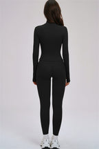 Fitglutes Activewear 3-piece set with a zip jacket, cross-back sports bra, and matching leggings for gym and workout activities.