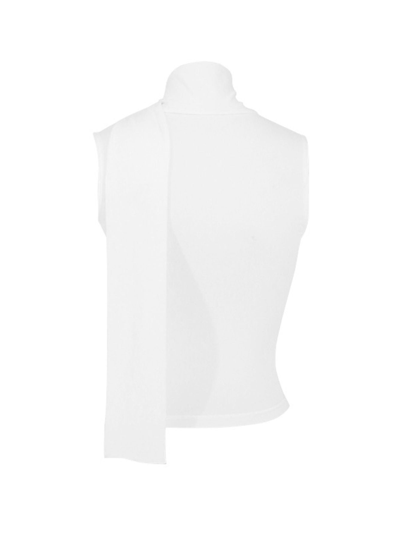 Satin-feel sleeveless blouse with elegant cowl neck and ruched design, versatile Trendsi camisole top in a stylish fit.