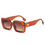 Large square retro sunglasses with bold black frames from Plush Fashion Hub, featuring classic style and UV protection.