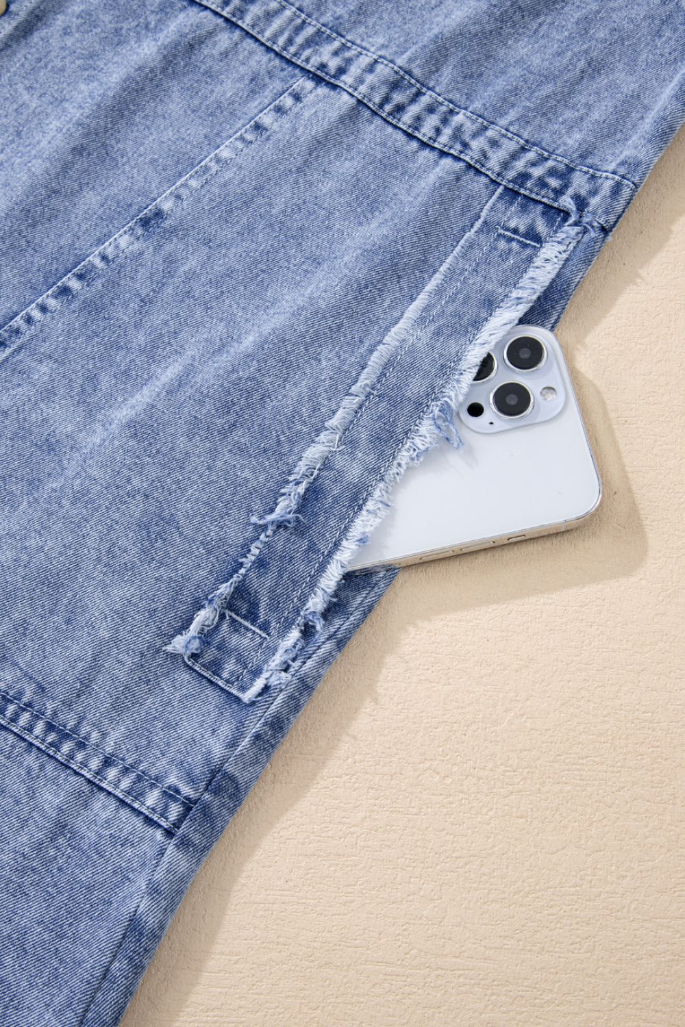 VYSN raw hem button-down long sleeve denim dress with casual style, featuring a classic collar and relaxed fit.