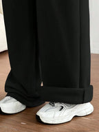 Simply Love casual drawstring high waist wide-leg sweatpants displayed on a model, featuring comfortable fit and relaxed style.