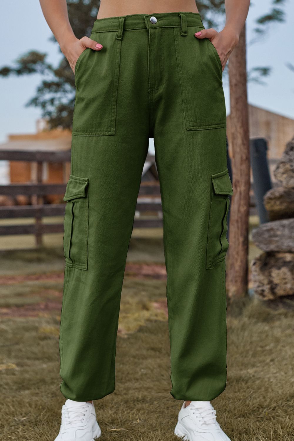 Plush Fashion Shop denim long jeans with front pocket, featuring classic style and sturdy denim fabric.