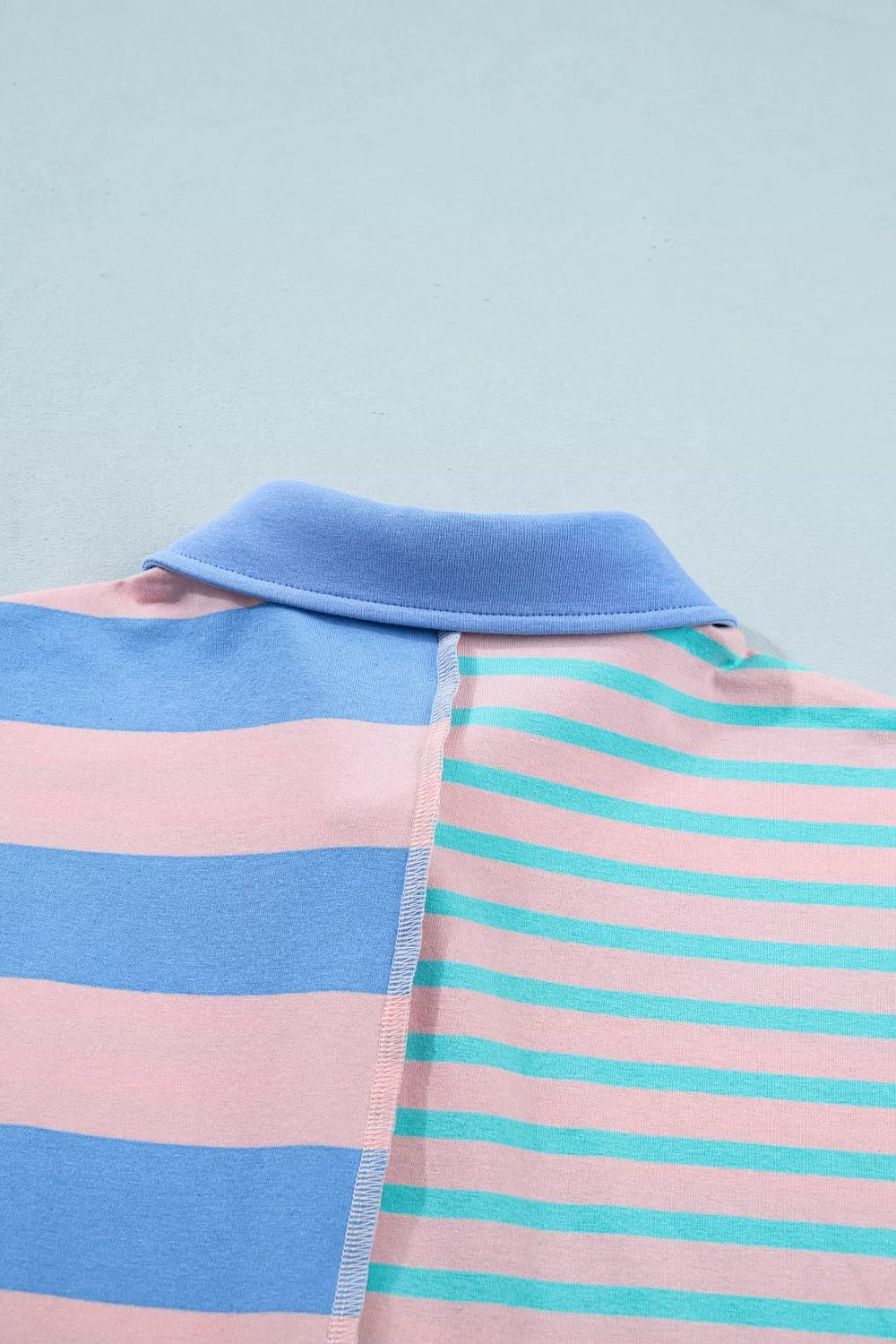 Stripe Exposed Seam Mixed Patchwork Loose Short Set from Shopimist featuring patchwork design and relaxed fit shorts.