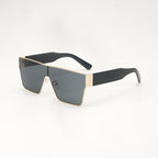 Square metal frame sunglasses with tinted lenses from Plush Fashion Hub, featuring a sleek, modern European hip-hop style eyewear.