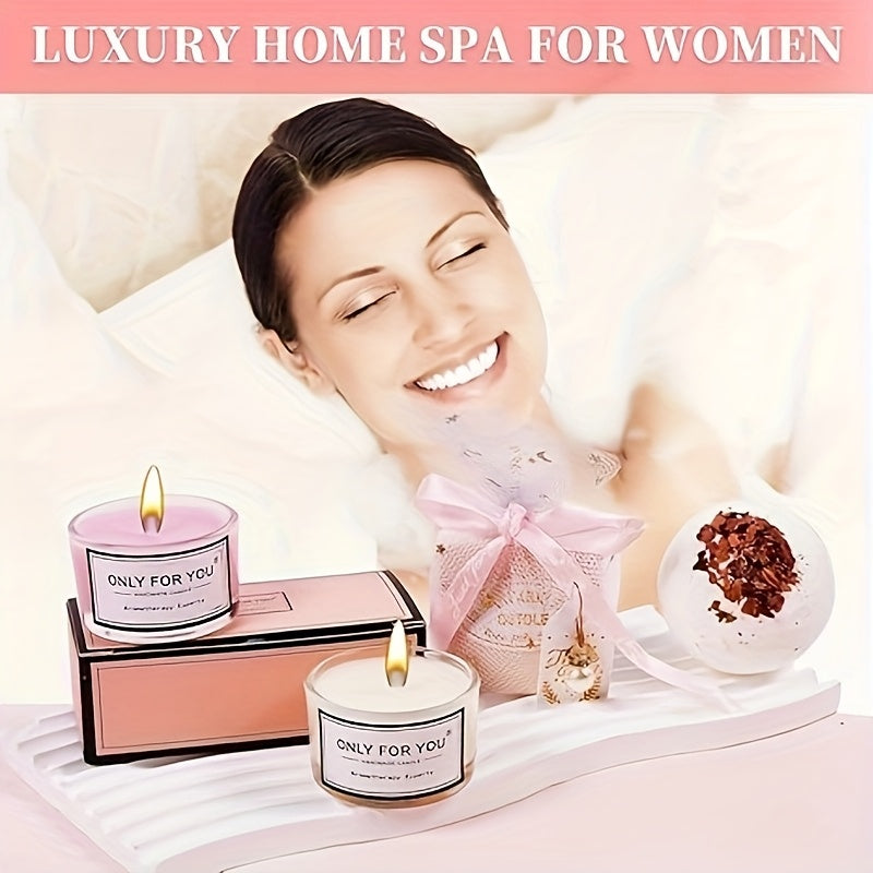 Lavender spa gift basket by Trendy Attic Store01 with self-care products, lavender-scented items, perfect for relaxation and beauty.