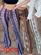 Slim, high-elastic print trousers for women featuring a sexy, form-fitting design from Plush Fashion Hub.