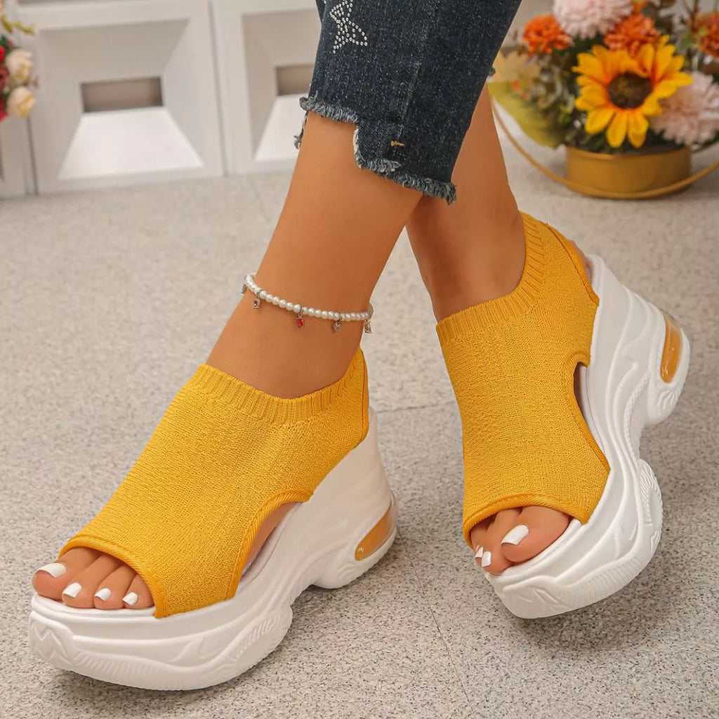 Shopimist peep toe platform sandals with chunky heels and open toes, stylish footwear for summer or special occasions.