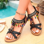 Beaded open toe platform sandals from Shopimist featuring colorful beads and stylish design for summer wear