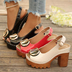 Shopimist open toe block heel sandals with stylish design and comfortable straps, perfect for summer or casual occasions.