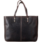 Simple retro men's large-capacity handbag made of cowhide leather, featuring a classic design and ample storage space.