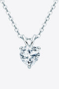 Heart-shaped moissanite pendant necklace with 1 carat stone, crafted by Shopimist, featuring a sparkling, elegant jewelry design.