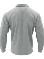 Men's plus size button-up long sleeve jacket by Shopimist, showcasing the full front view with collar and button details.
