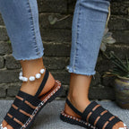 Open toe buckle sandals by Shopimist featuring a stylish strap design and a comfortable flat sole.